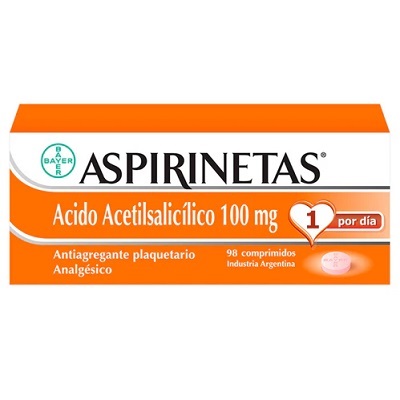 Aspirinetas Ácido Acetilsalicílico 100Mg X Tableta X1u
