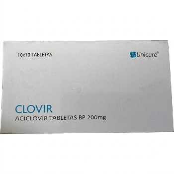 Clovir 200 Aciclovir Tableta 200mg x1u  ( Unicure)