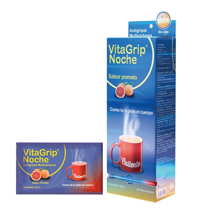 Vitagrip Caliente Noche Sabor Pomelo x1unidad Sobre (Vita 40u)