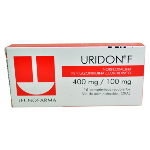 Uridon F Norfloxacina 400 Mg Fenilazopiridina 100 Mg x1unidad Tableta (Tecnofarma caja x16)