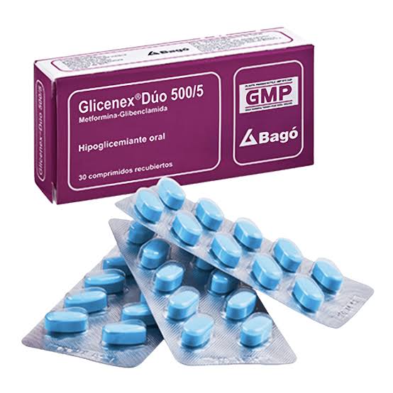 Glicenex Duo 500Mg Metformina Y 5Mg Glibenclamida x1unidad Tableta(Bago x30-tira x10)