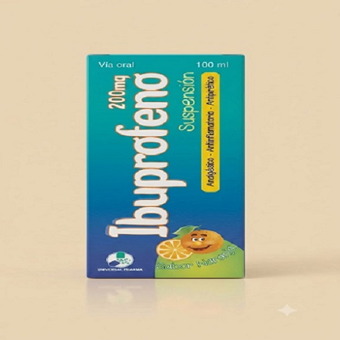 Ibuprofeno 200mg Suspensión 100ml x1u (Universal Pharma)