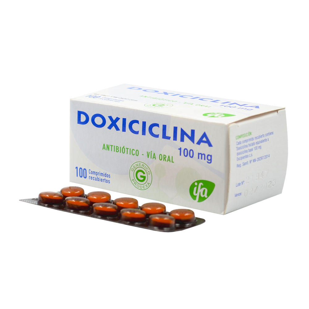 Doxiciclina 100 mg x1unidad  (Ifa caja x100- tira x10u)