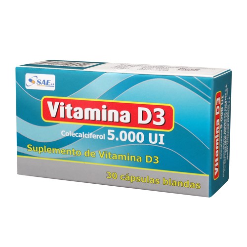 Vitamina D3 5000 UI x1u Capsulas (Sae)