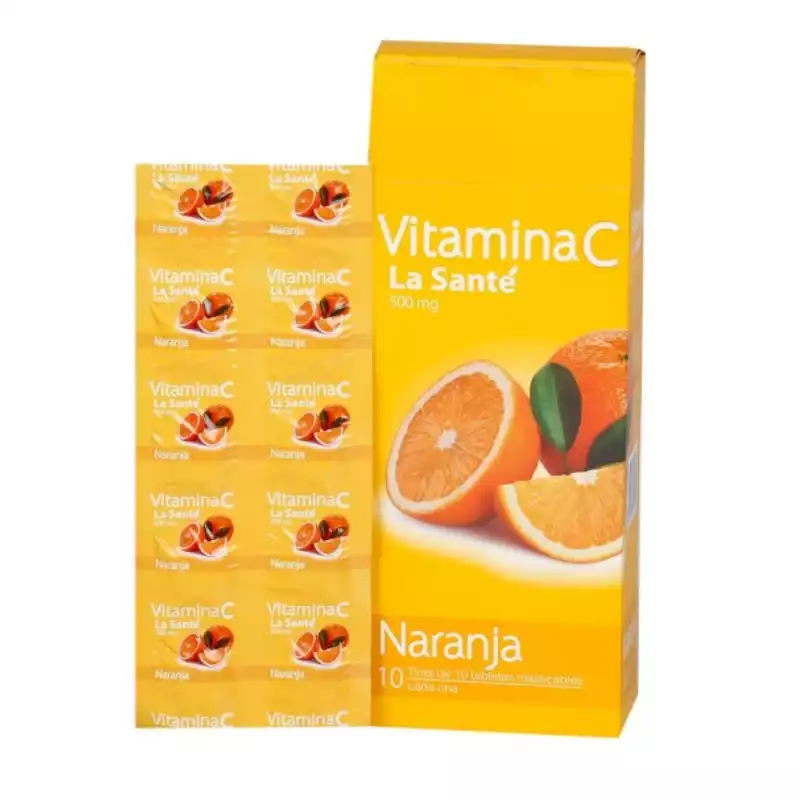 Vitamina C 500mg Naranja tabletas Masticables x1u ( La Sante)