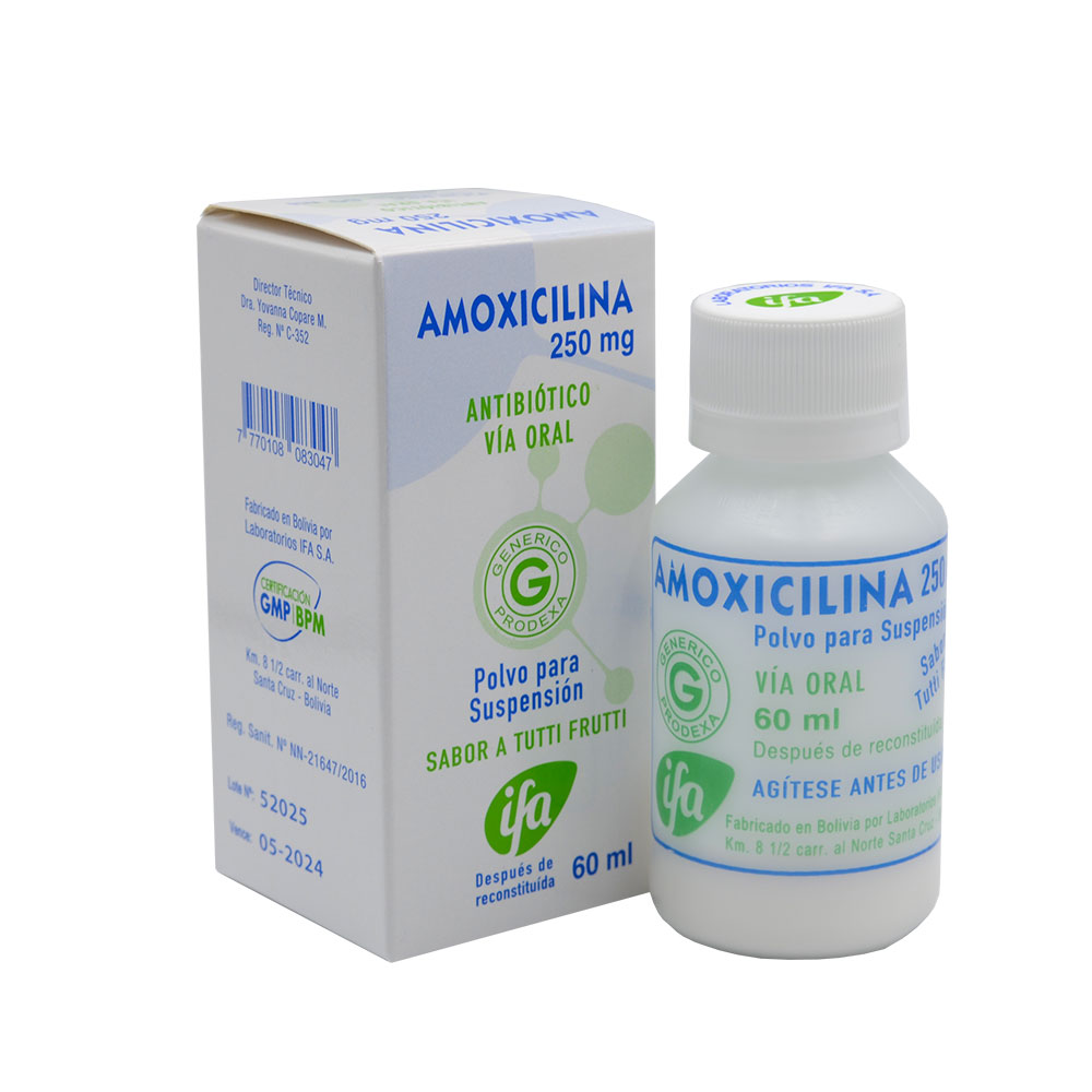 Amoxicilina 250mg Polvo Para Susp 60ml x1u (Ifa)