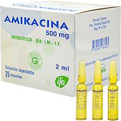 Amikacina 500mg/2ml BP Ampolla Inyectable x1u