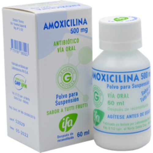 AMOXICILINA 500 MG SUSPENSION 60 ML X1U