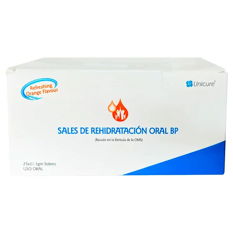 Sales De Rehidratacion Oral BP Sabor Naranja 21,5mg Sobres x1u (Unicure)